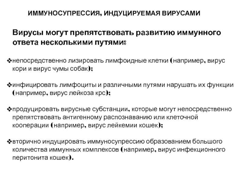Супрессия местного иммунитета
