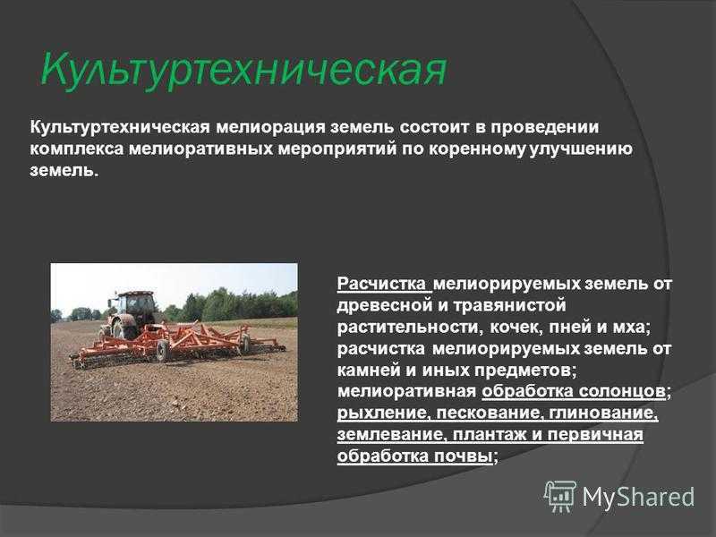 Уничтожение древесно-кустарниковой растительности, пней и погребенной
древесины выкорчеванную древесину сгребают после просыхания земли на корнях
кустарниковыми граблями, кустособирателями, бульдозерами