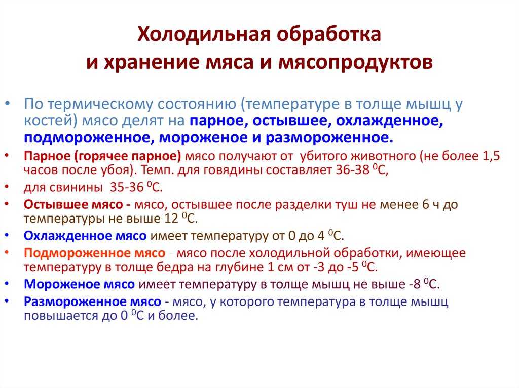 Приемка, хранение и контроль качества мяса убойных животных
