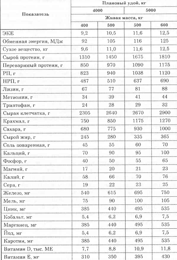 Корма для крс - кормление коров молочного содержания, рацион крупного рогатого скота