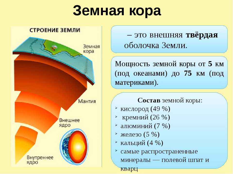 Строение земной коры – из чего состоит, определение, характеристики, виды и состав кратко (6 класс, география)