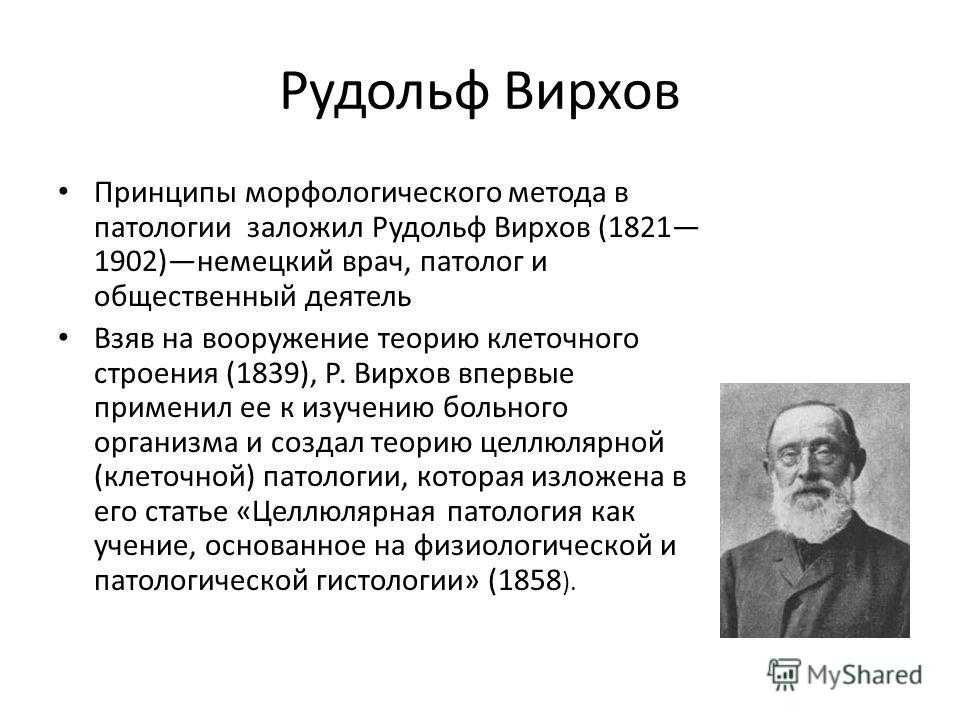 Вирхов рудольф - исторические личности в медицине